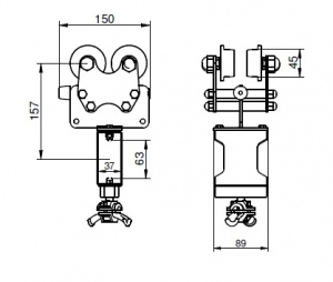 wozek CTT-RD10-150-45 rysunek